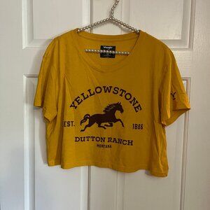 Wrangler Ladies Yellowstone Crop Short Sleeve Tee Size L